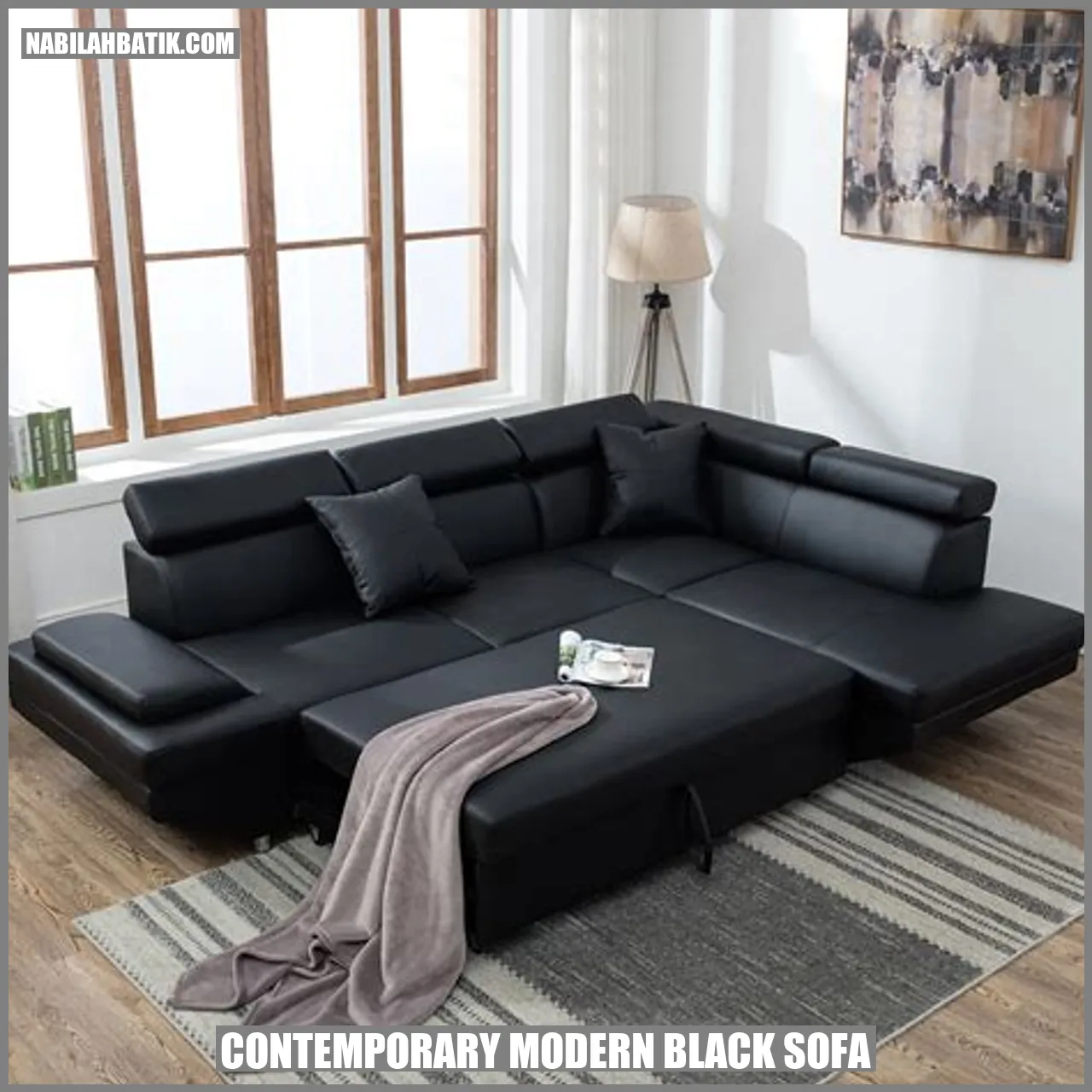 Contemporary Modern Black Sofa