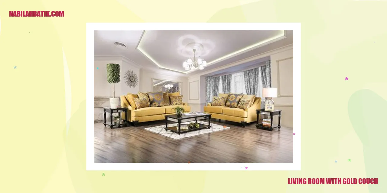 Living Room with Gold Couch