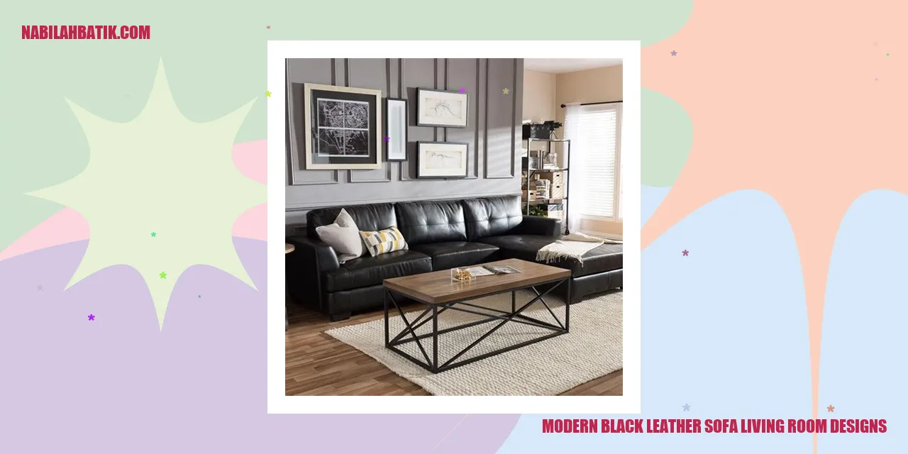 Modern Black Leather Sofa Living Room Designs