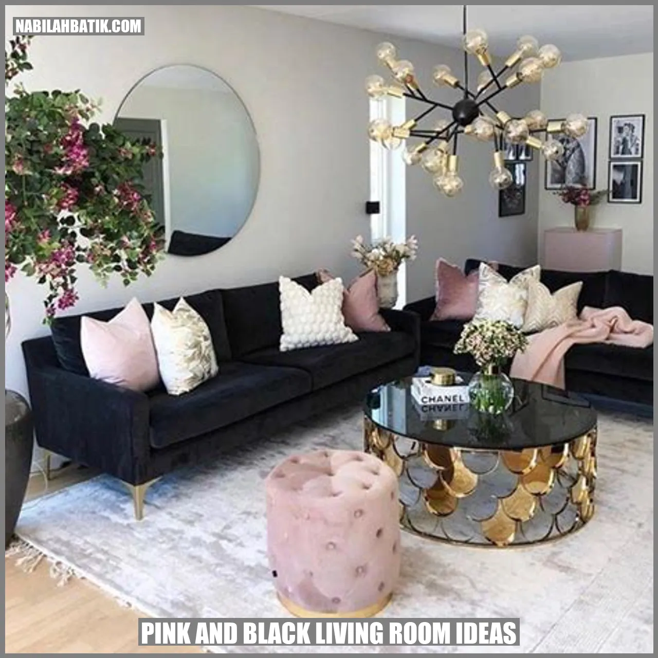 Pink and Black Living Room Ideas