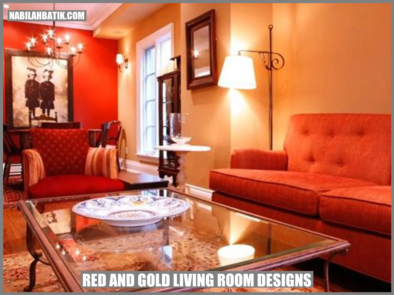 Red and Gold Living Room Designs